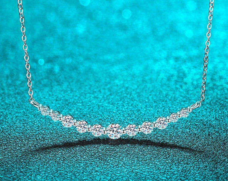 1.1ct Moissanite Necklace in 925 Sterling Silver.