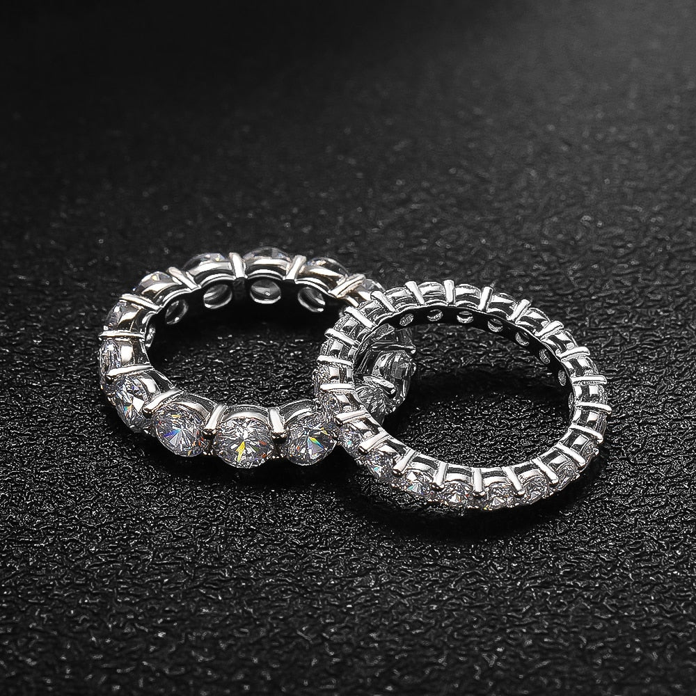 Moissanit Eternity Band Ring aus 925er Sterlingsilber