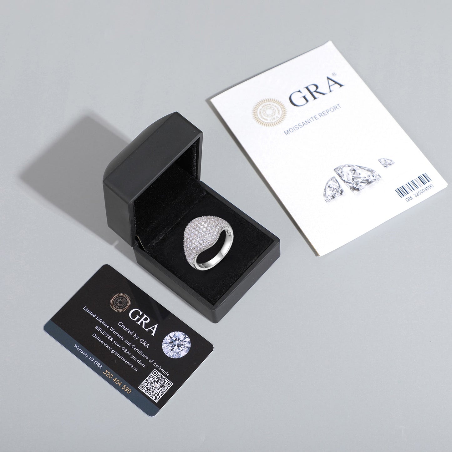 Zertifikat GRA Moissanite Ring, 925 Sterling Silber Classic