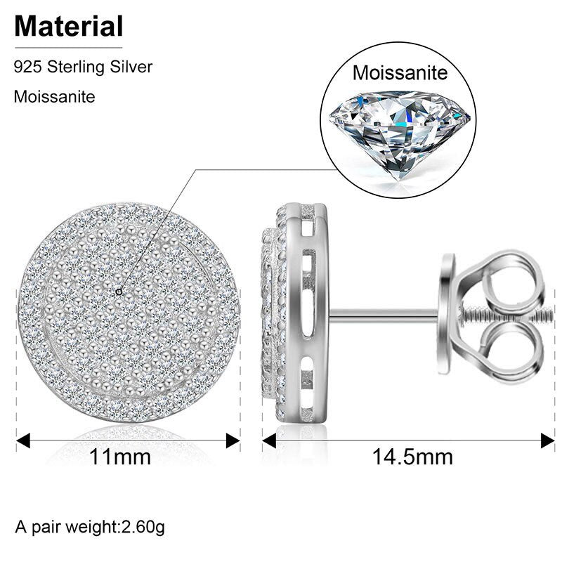 Pendientes de moissanita con hilo variado, plata de ley 925 con baño de oro