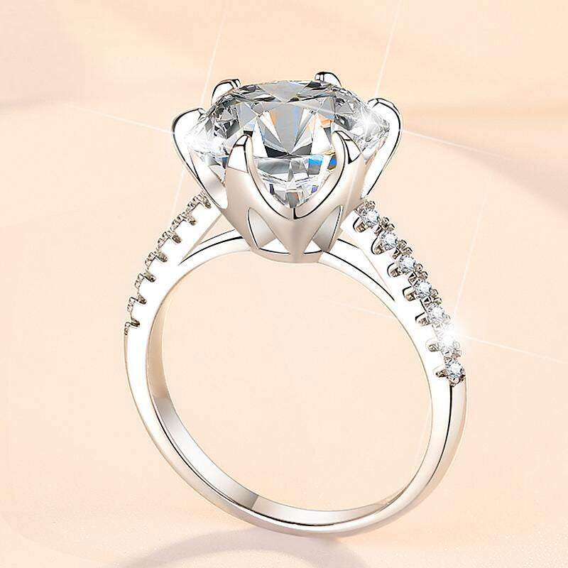 5 Karat Moissanit oder Ring S925 Sterlingsilber vergoldet 18 Karat Weißgold Eternity Band