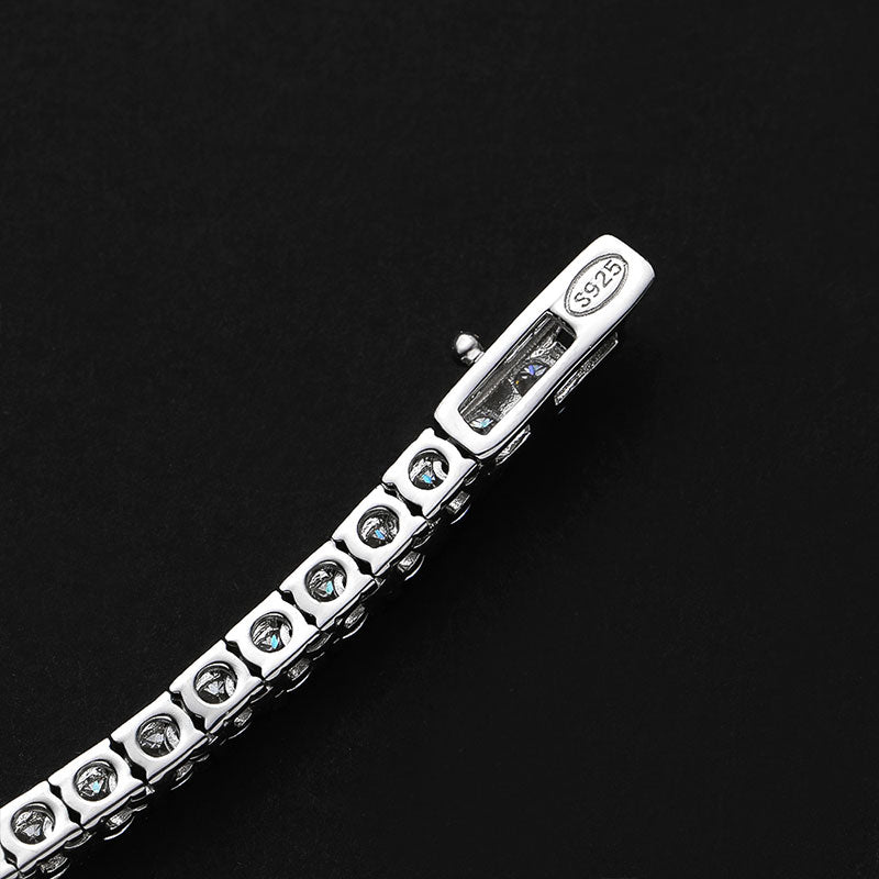 SET Moissanite Tennis Necklace in 925 Sterling Sliver Plated with 18k White Gold