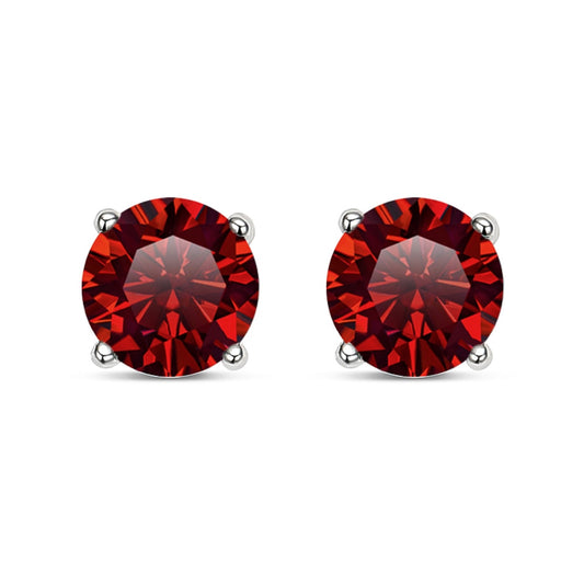Red, Pink, Black, Blue or Green Moissanite Earrings 925 Sterling Sliver Plated with 18k White Gold