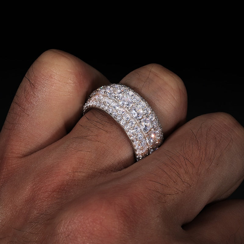Certificate Moissanite Ring 6 Bands S925 Sterling Silver