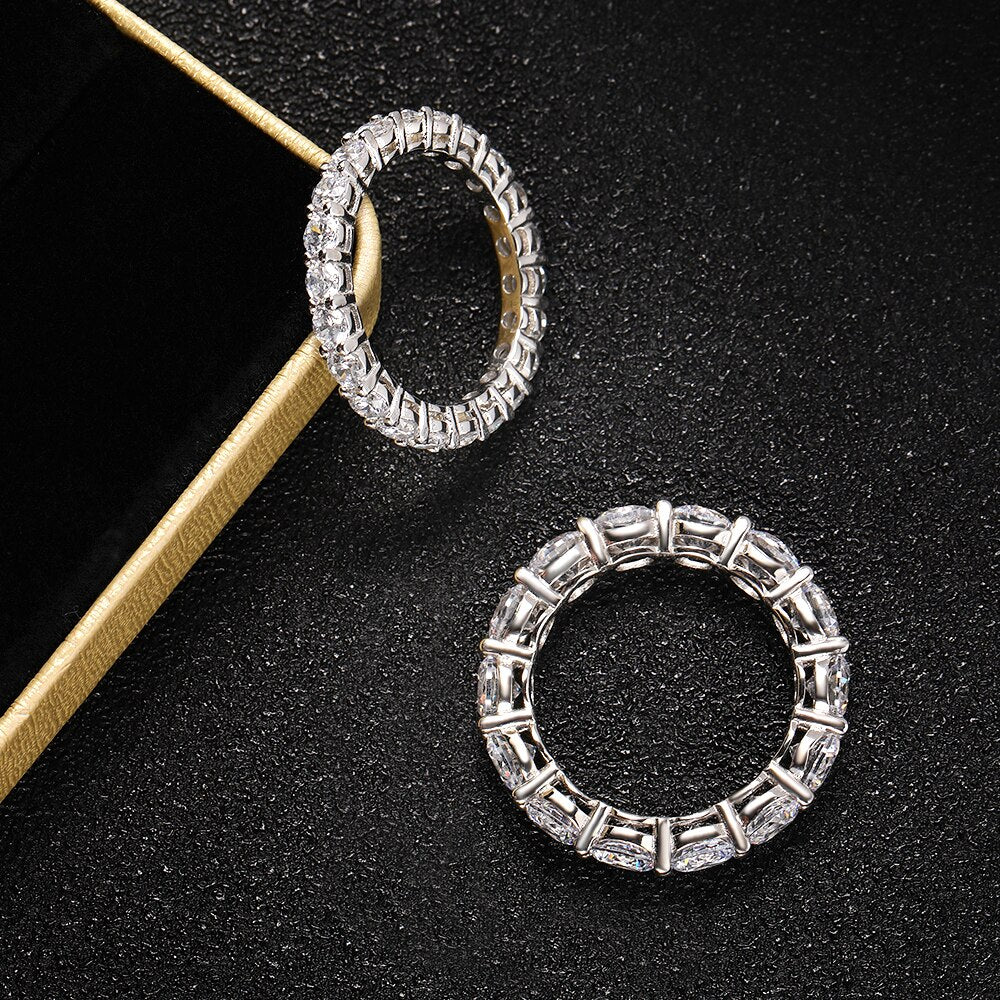 Moissanit Eternity Band Ring aus 925er Sterlingsilber