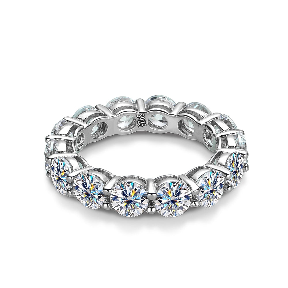 Moissanit Eternity Band Ring aus 925er Sterlingsilber