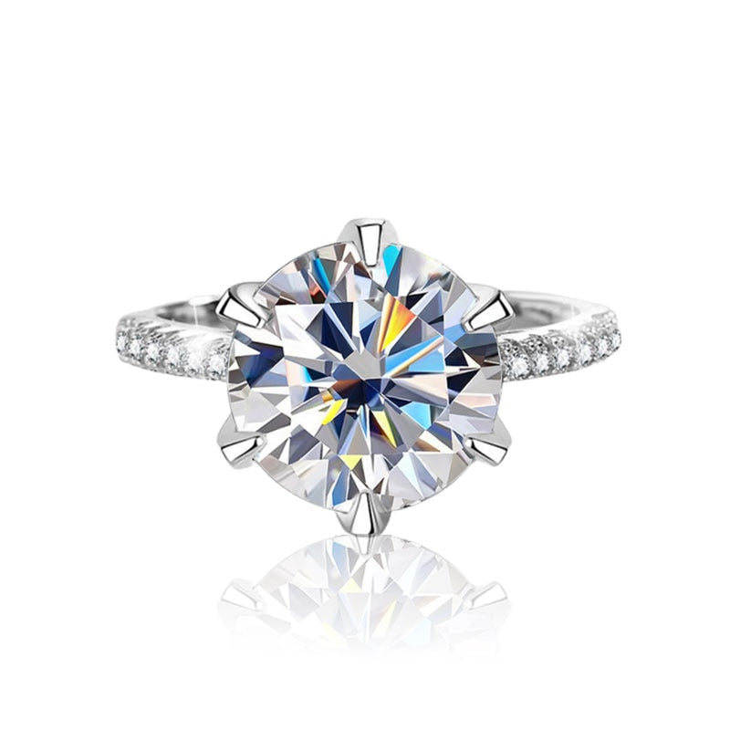 5 Karat Moissanit oder Ring S925 Sterlingsilber vergoldet 18 Karat Weißgold Eternity Band