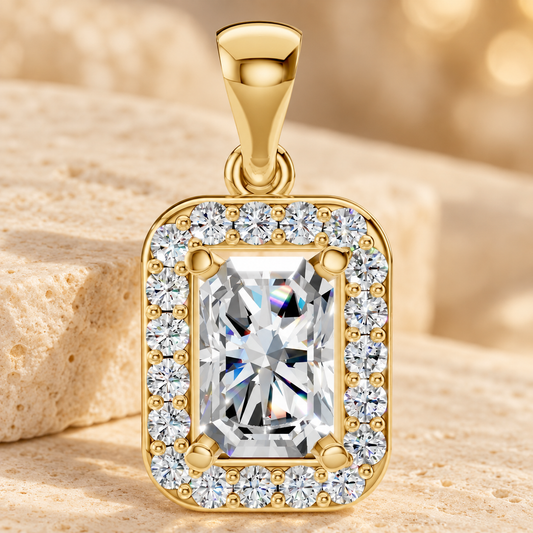 Gold & Diamond Emerald Pendant