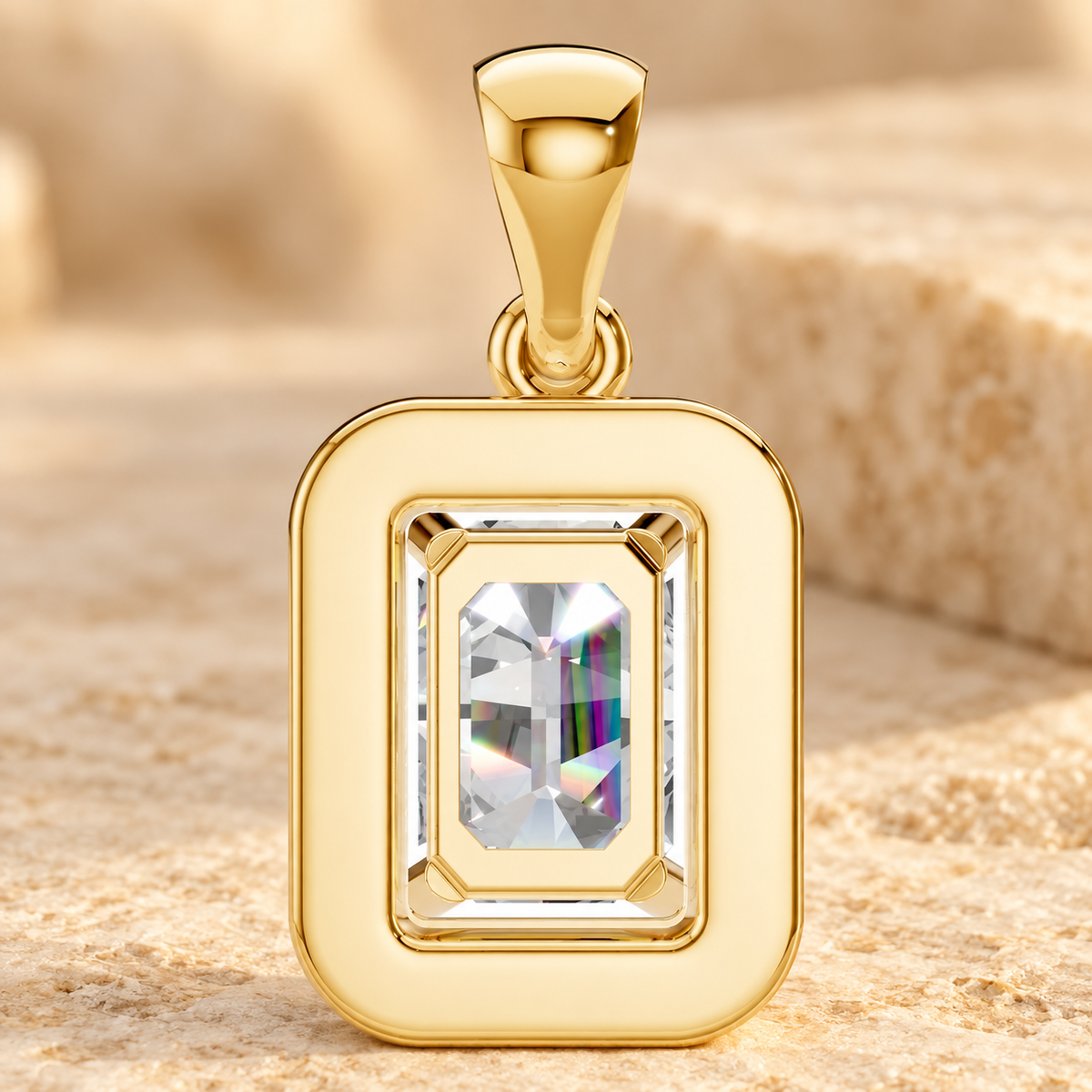 Gold & Diamond Emerald Pendant