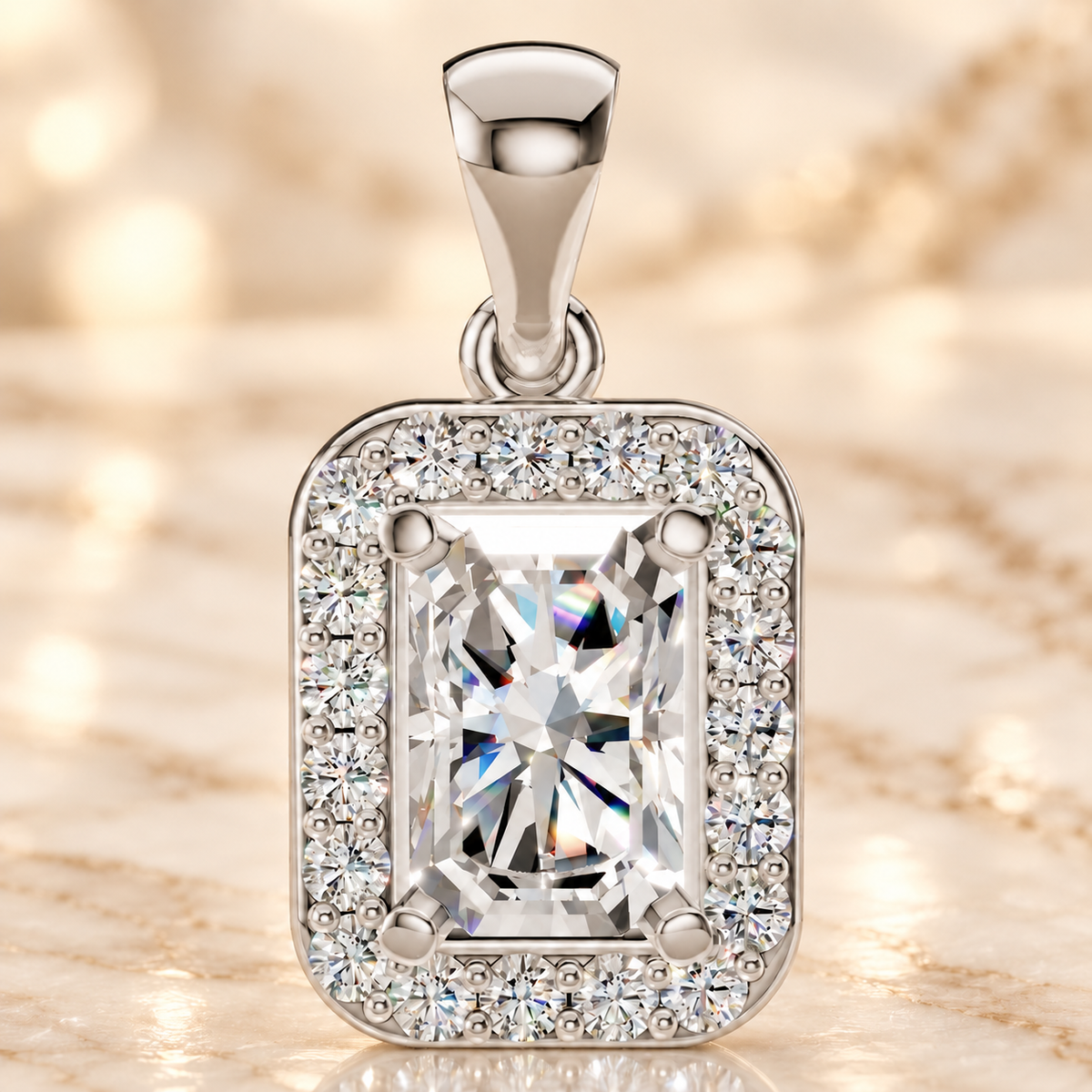 Gold & Diamond Emerald Pendant