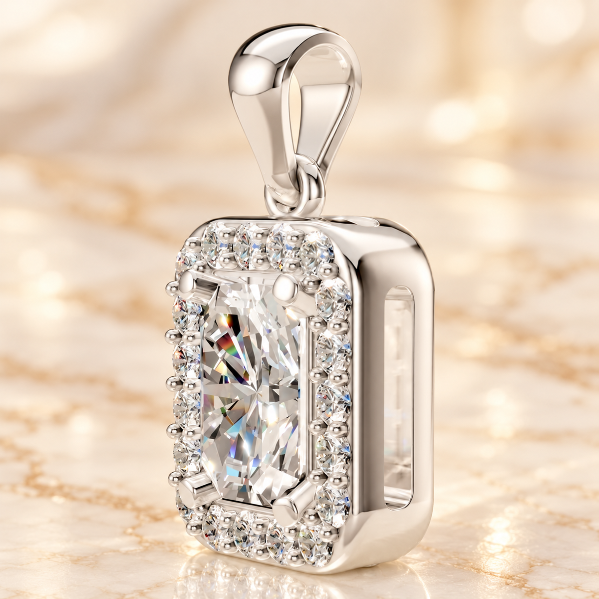 Gold & Diamond Emerald Pendant