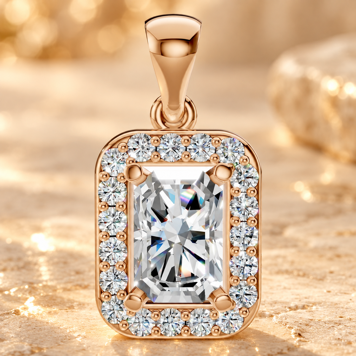 Gold & Diamond Emerald Pendant