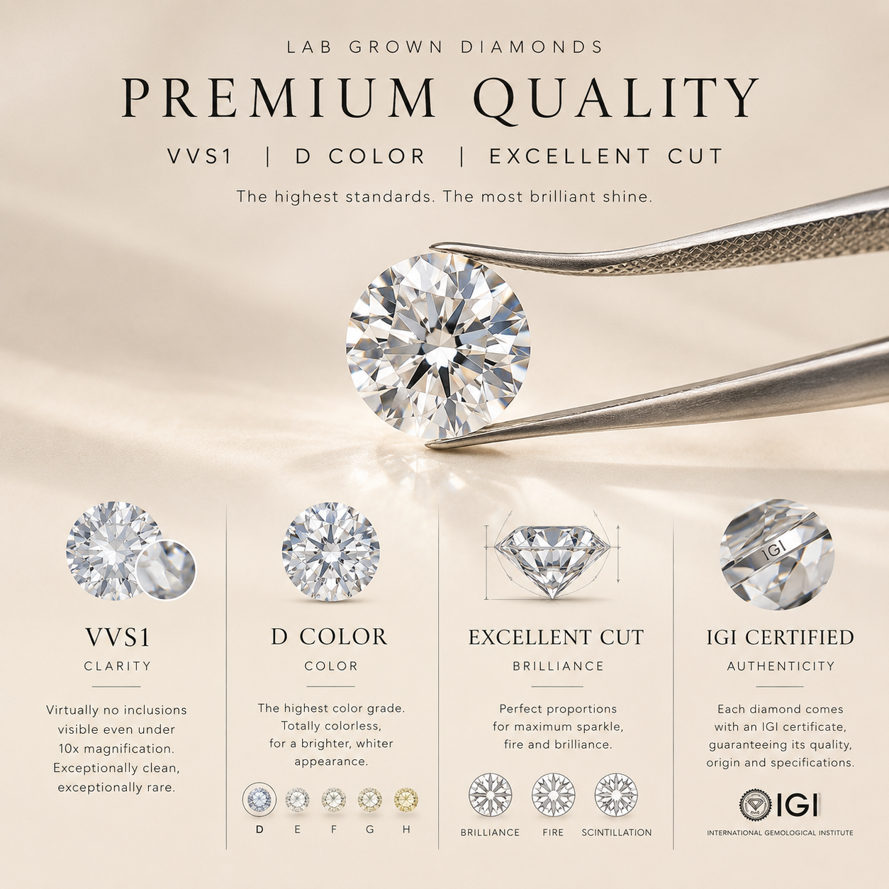 Round Diamond Earrings in 14K Gold