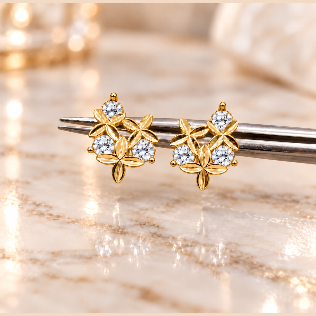 3mm Diamond Earrings in 925 Sterling Silver