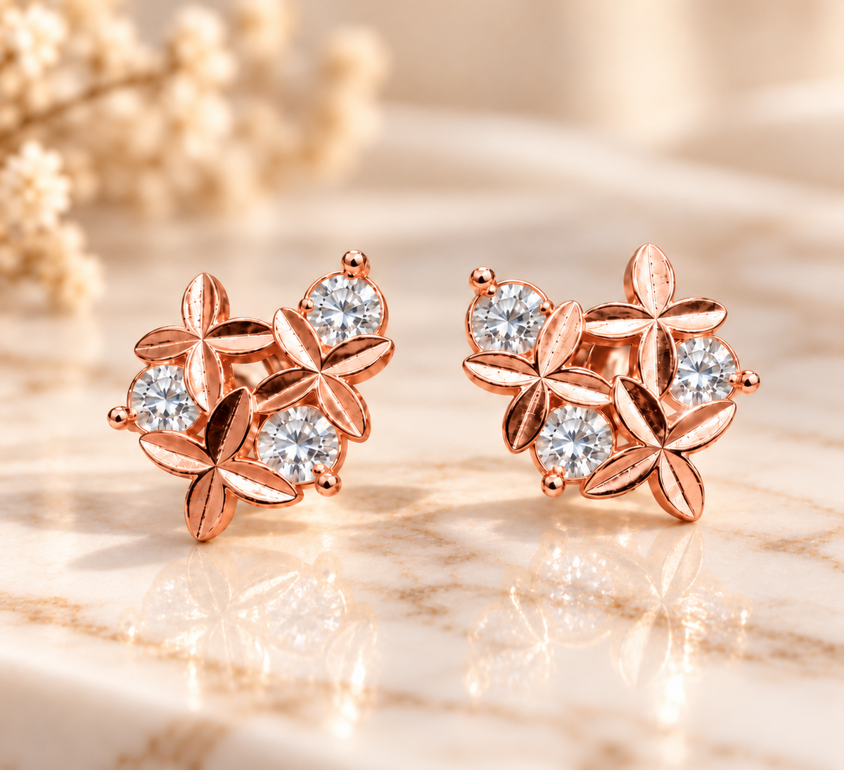 3mm Diamond Earrings in 925 Sterling Silver