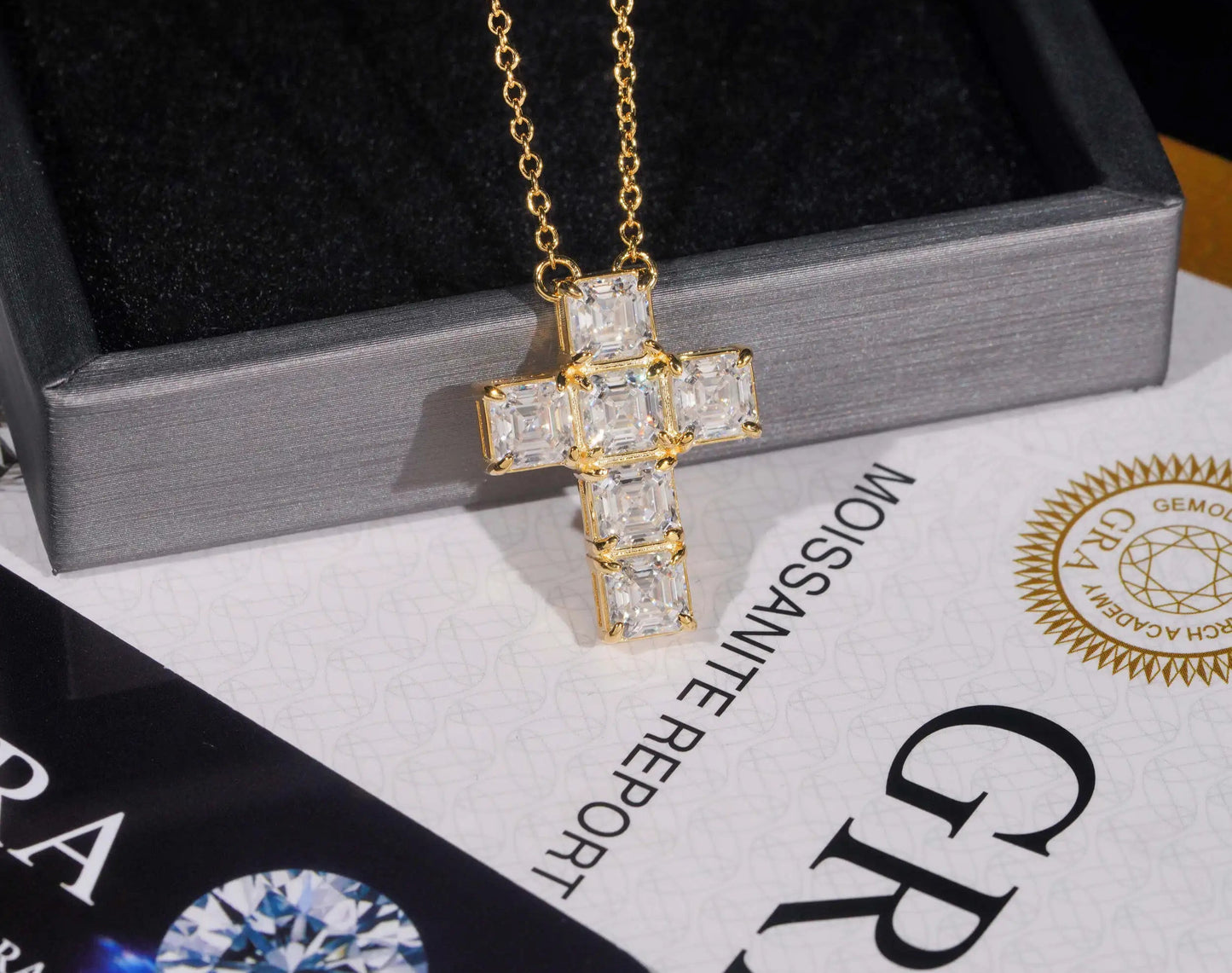 Moissanite Cross Pendant in 925 Sterling Silver