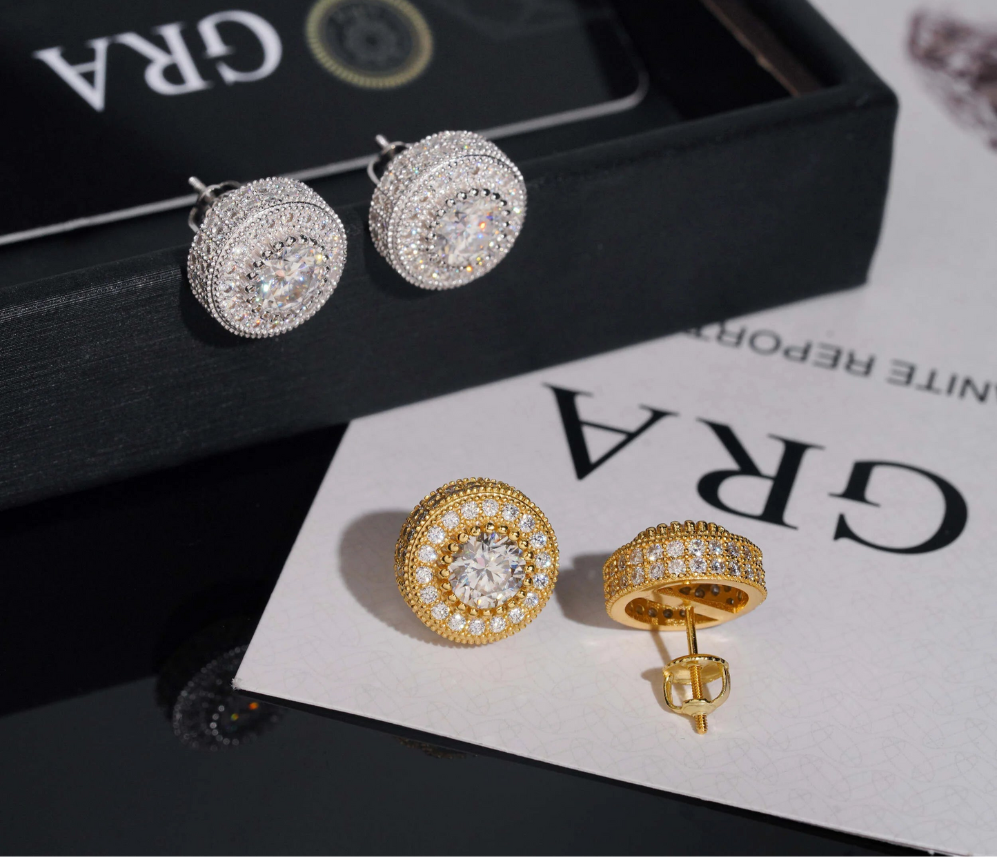 Moissanite Stud Earrings in 925 Sterling Silver