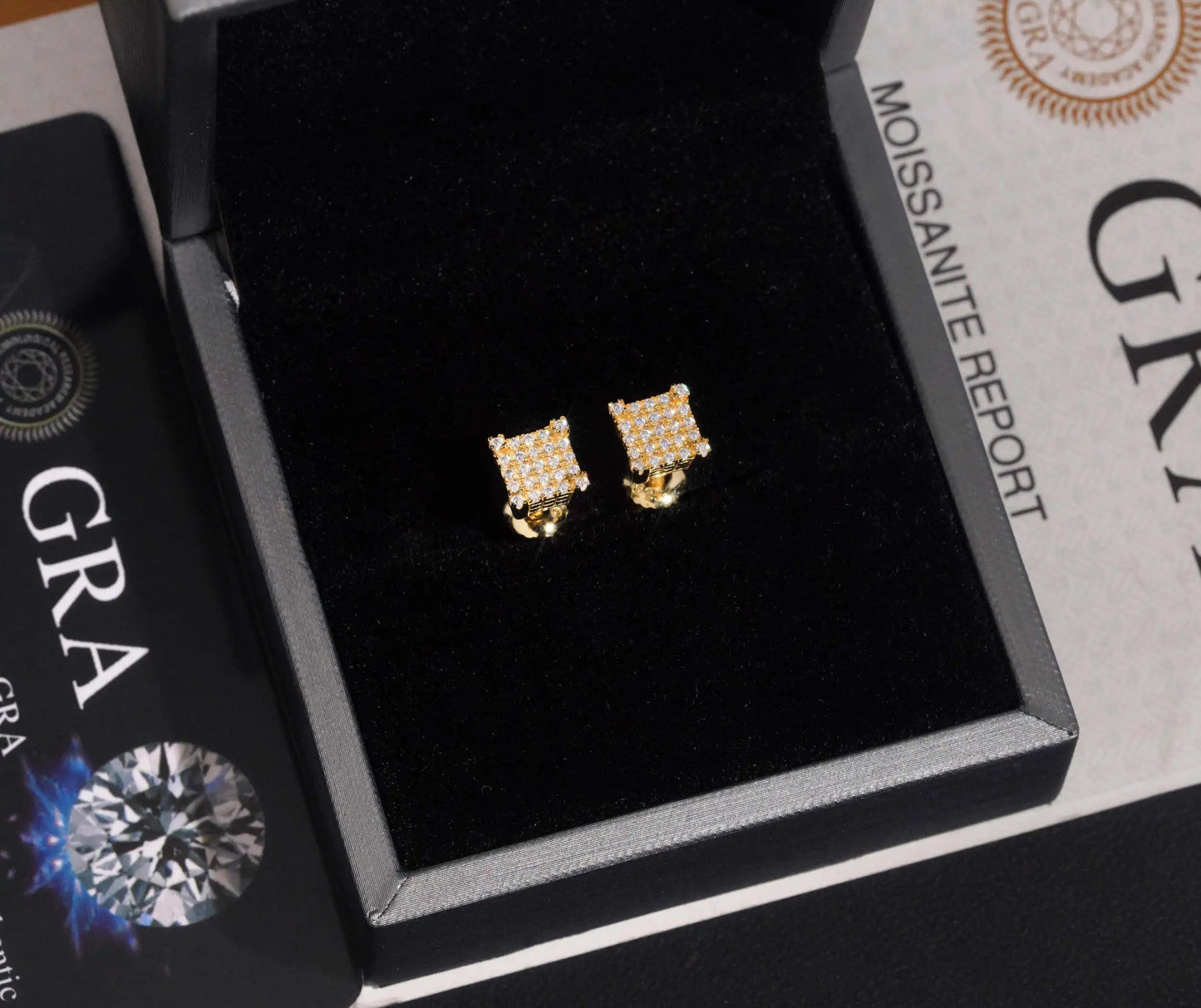 Moissanite Iced Earrings in 925 Sterling Silver