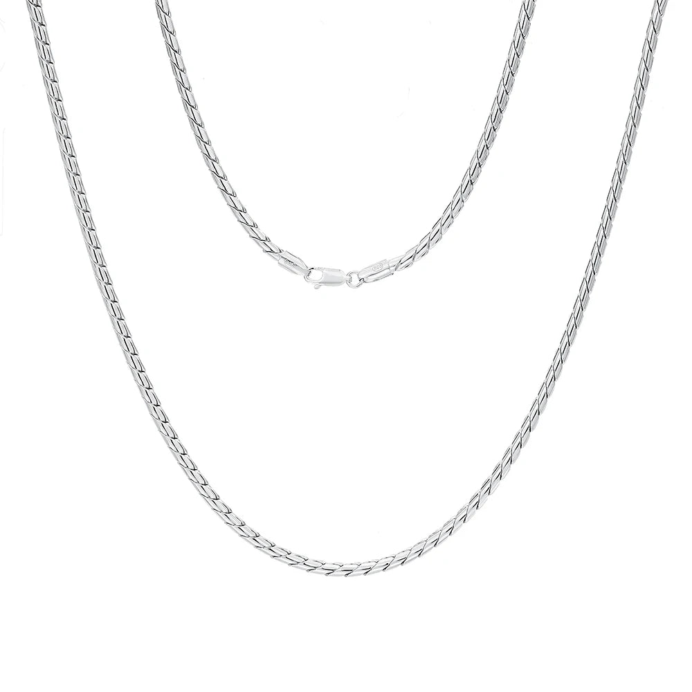 3mm Soft Gold Dragon Chain in 925 Sterling Silver with 18K Gold Plated