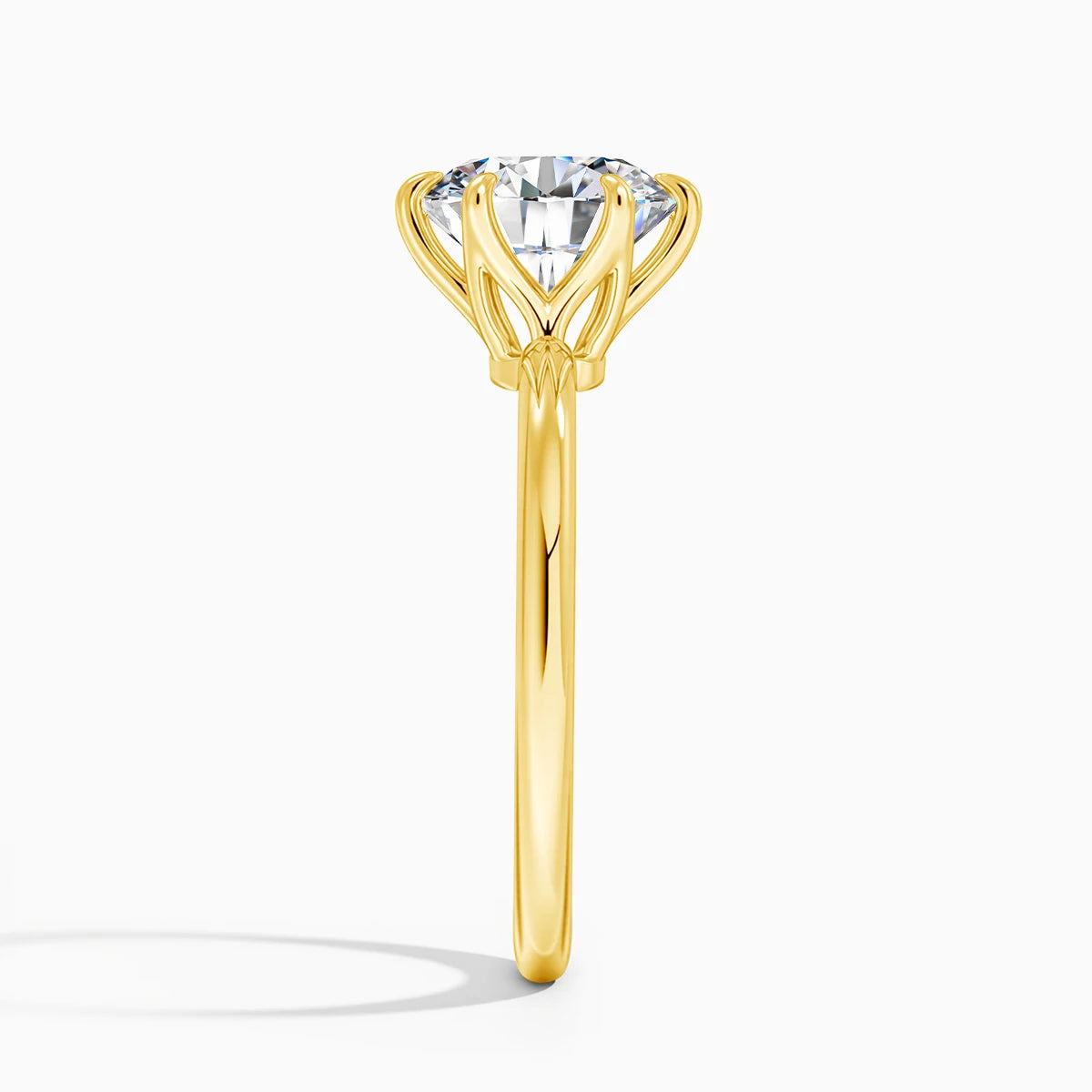 Moissanite 6 Prong Ring in S925 (1/20 14k GF)