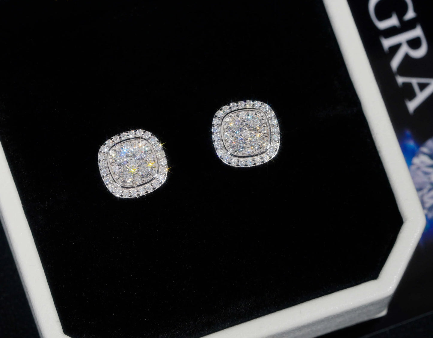 Moissanite Stud Earring in 925 Sterling Silver