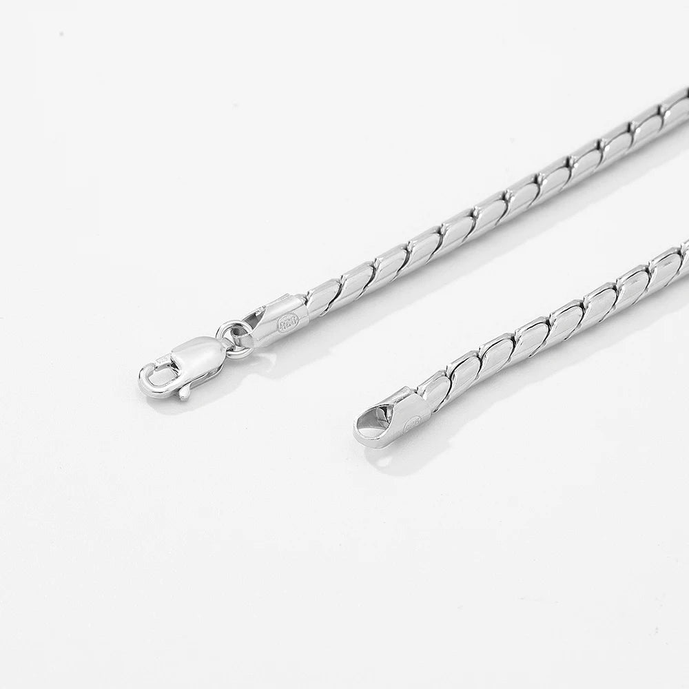 3mm Soft Gold Dragon Chain in 925 Sterling Silver with 18K Gold Plated