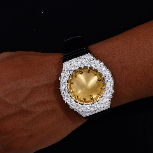 Moissanite Watch Case in 925 Sterling Silver