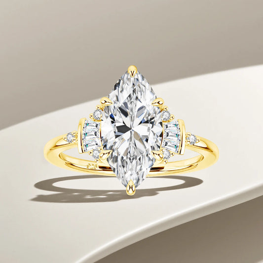 3Ct Moissanite Marquise 3D Ring in S925 (1/20 14K GF)