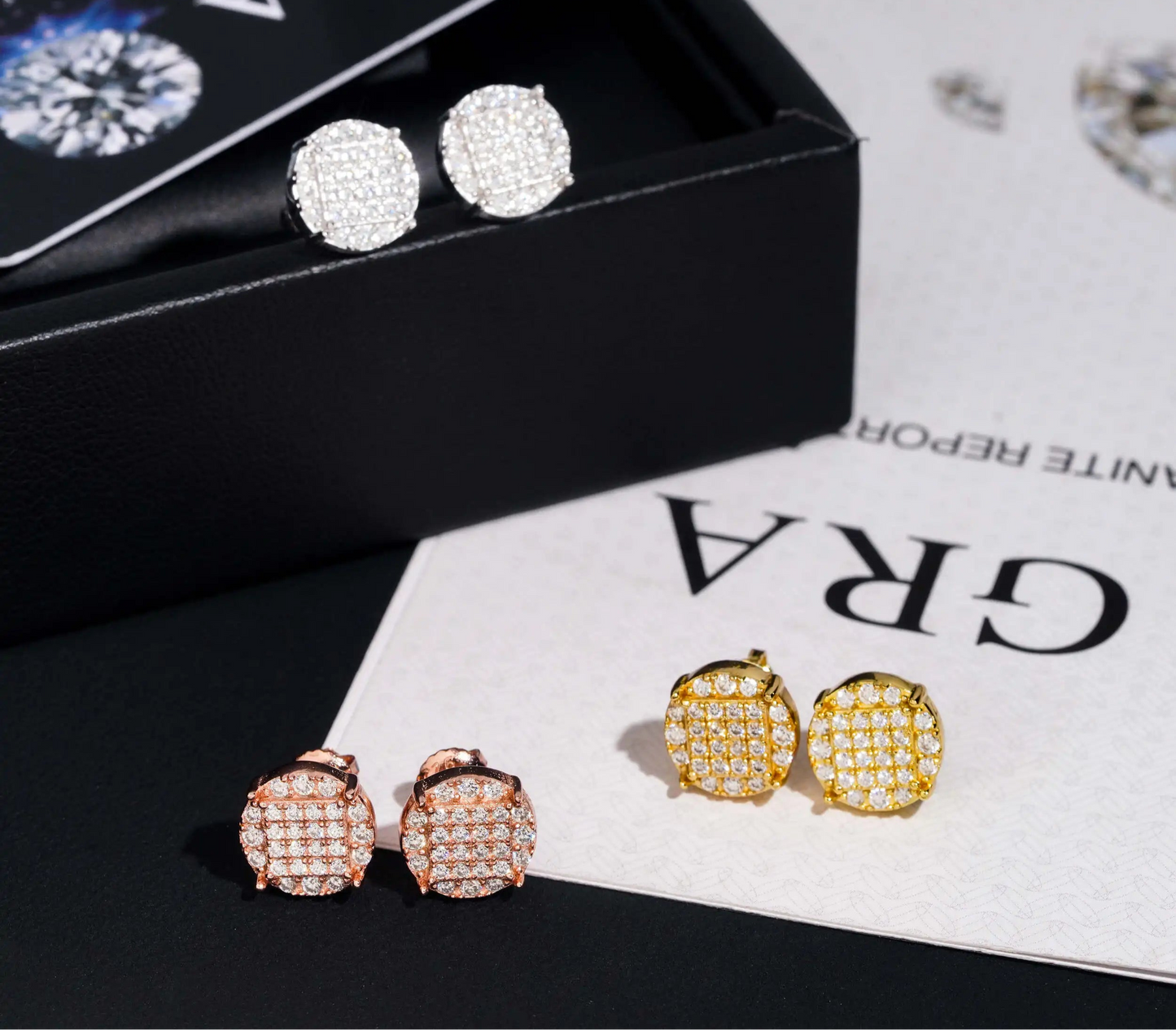 Moissanite Earrings in 925 Sterling Silver