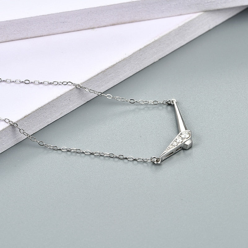 White/Rose or Yellow Moissanite 0.5-1 ct Necklace in 925 Sterling
