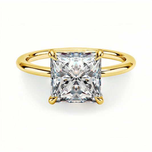 1.5Ct Moissanite Princess Ring in S925 (1/20 14K GF)