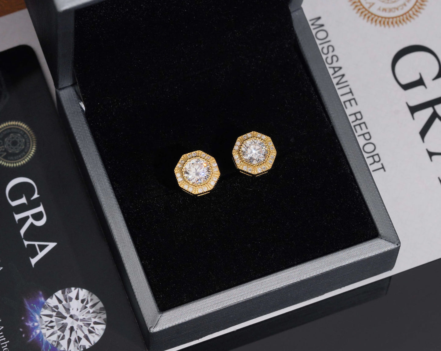 Moissanite Stud Earrings in 925 Sterling Silver