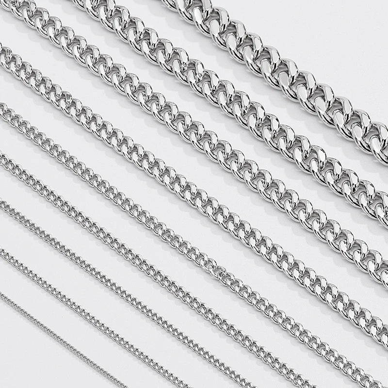 1.8mm 2.3mm 3mm 3.5mm 4mm 5mm 6mm 7mm Diamond Cut Cuban Chain in 925 Sterling Silver with 18K Gold Plated