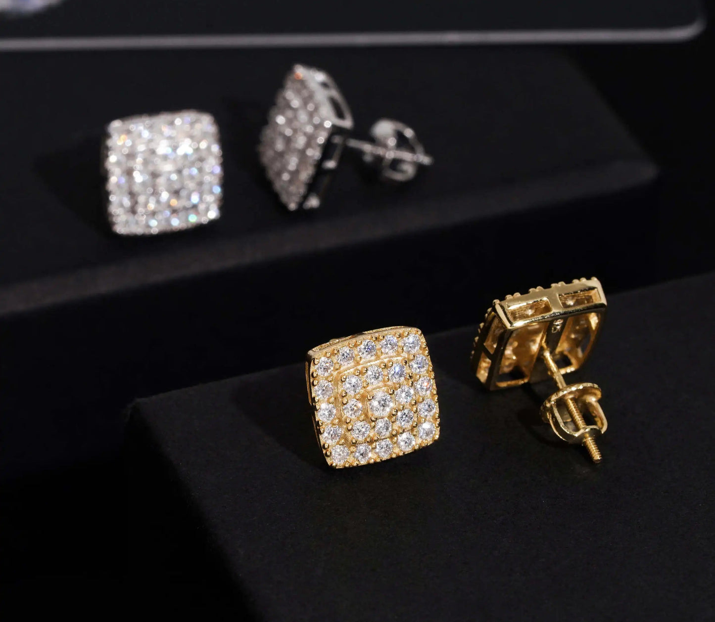 Moissanite Round Brillant Cut Earrings in 925 Sterling Silver