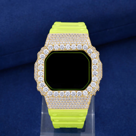 Moissanite Watch Case in 925 Sterling Silver