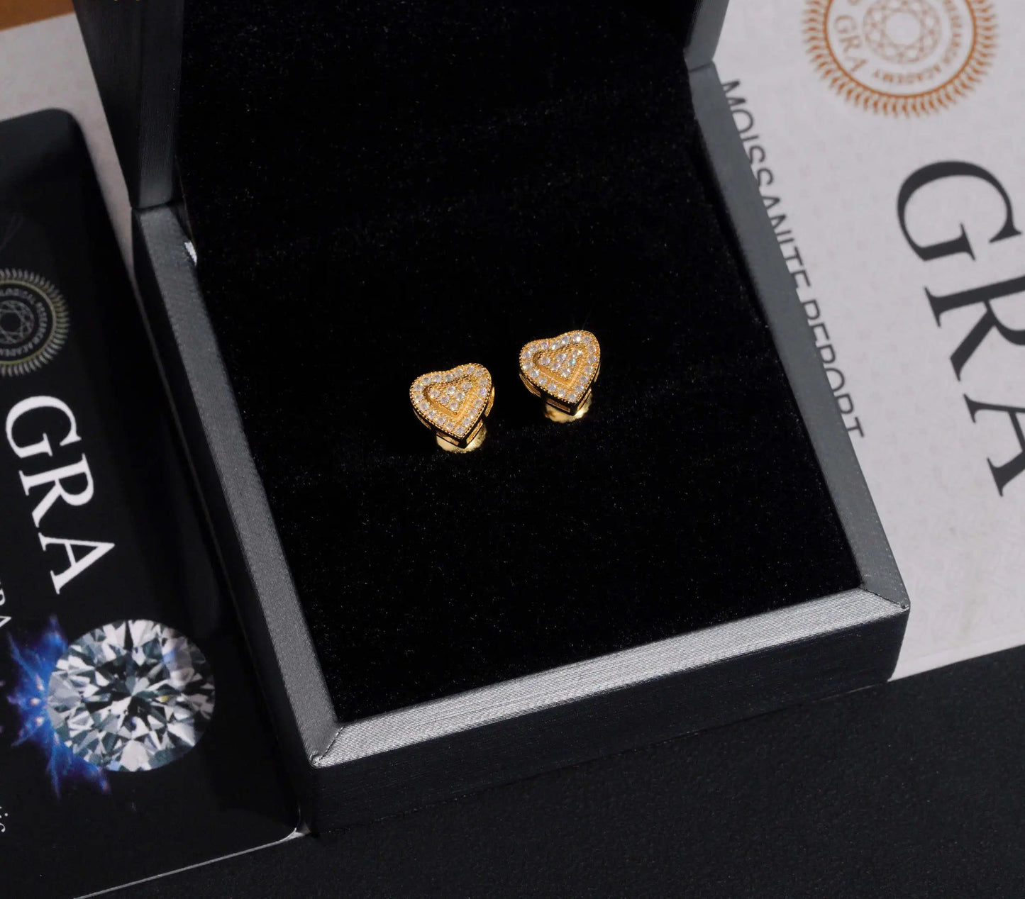 Heart Moissanite Earrings in 925 Sterling Silver