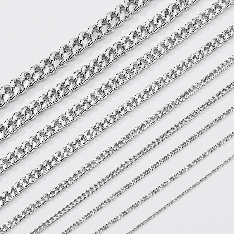 1.8mm 2.3mm 3mm 3.5mm 4mm 5mm 6mm 7mm Diamond Cut Cuban Chain in 925 Sterling Silver with 18K Gold Plated