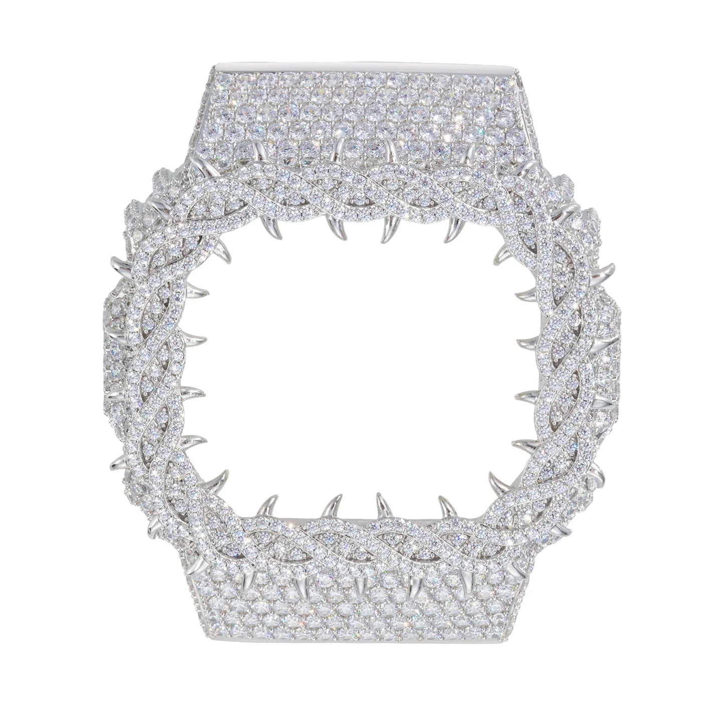 Moissanite Watch Case in 925 Sterling Silver