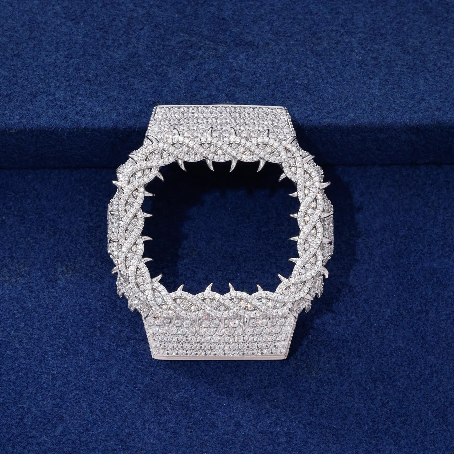 Moissanite Watch Case in 925 Sterling Silver