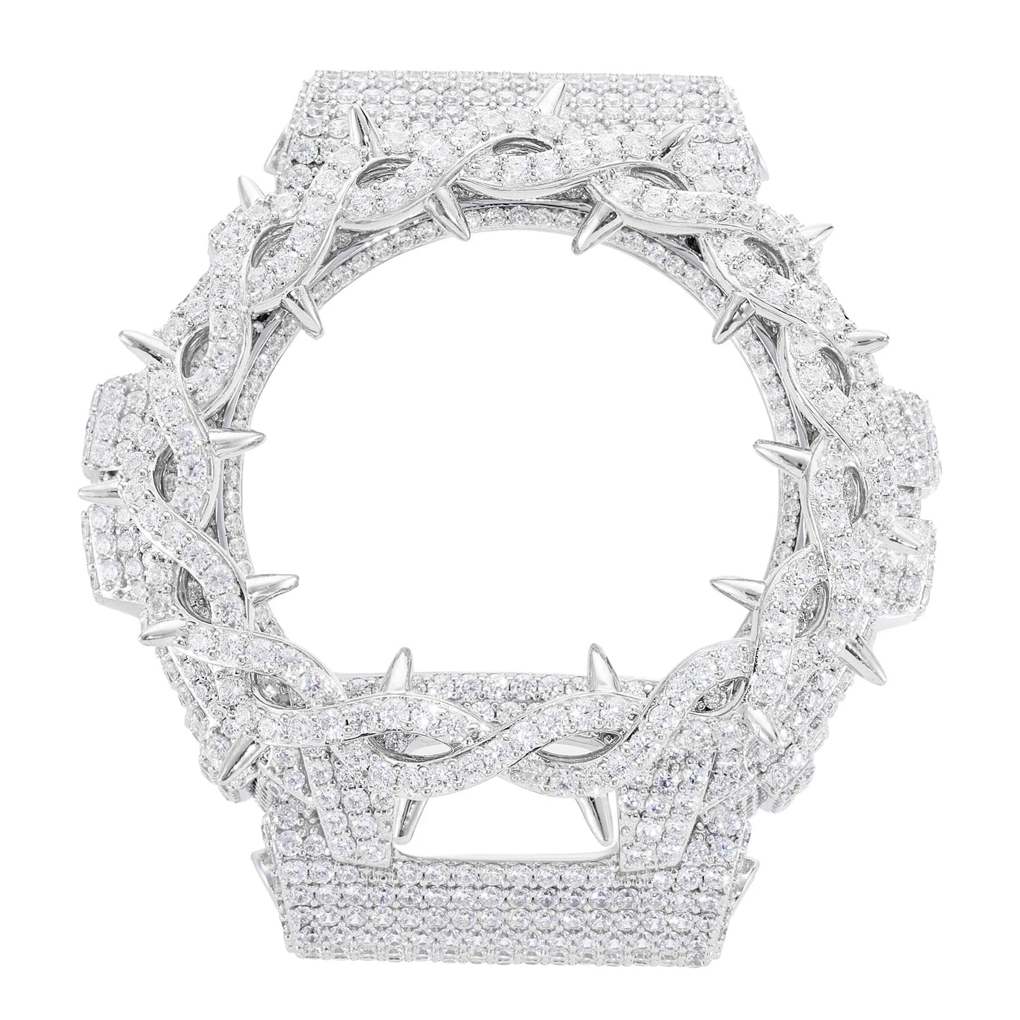 Moissanite Watch Case in 925 Sterling Silver