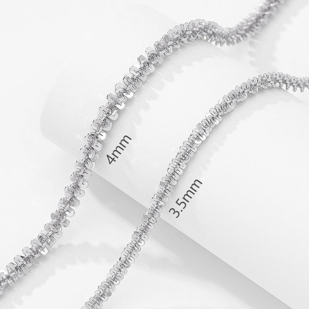 3.5mm 4mm Cauliflower Chain in 925 Sterling Silver with 18K Gold Plated