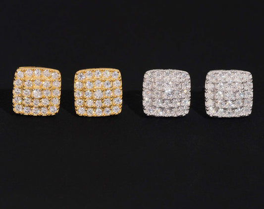 Moissanite Round Brillant Cut Earrings in 925 Sterling Silver