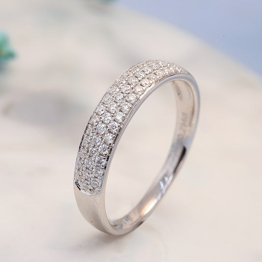 Moissanitring im Rundschliff aus 925er Sterlingsilber oder 10 Karat Echtgold