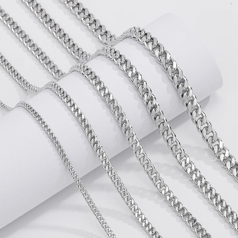 1.8mm 2.3mm 3mm 3.5mm 4mm 5mm 6mm 7mm Diamond Cut Cuban Chain in 925 Sterling Silver with 18K Gold Plated