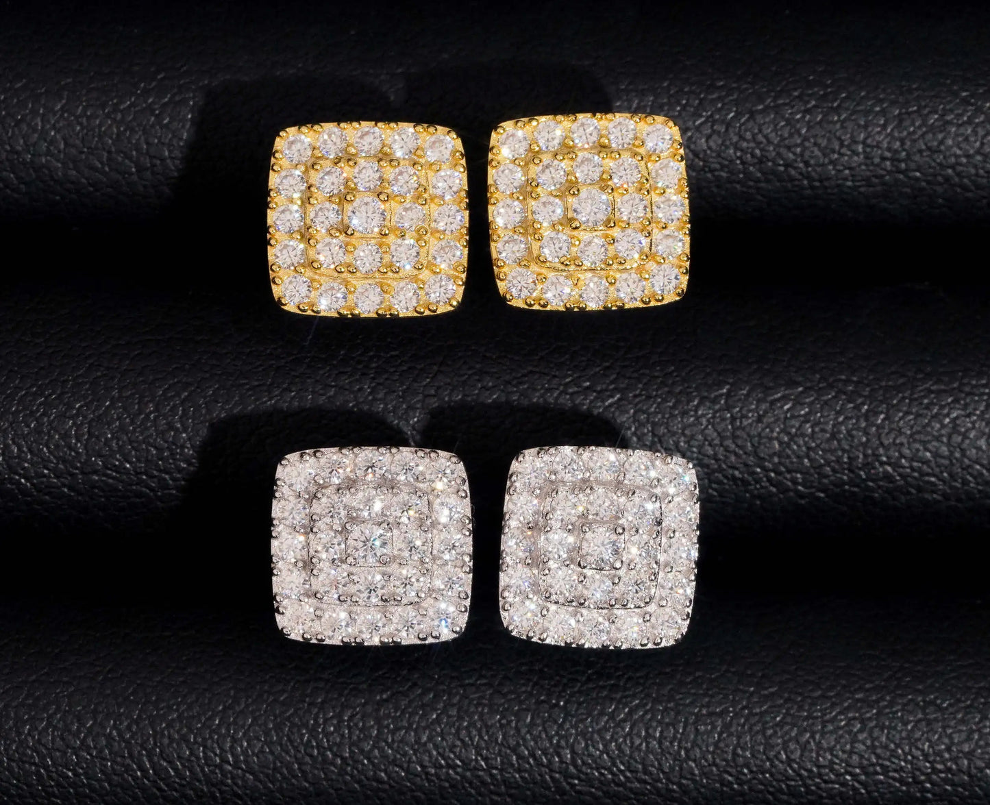 Moissanite Round Brillant Cut Earrings in 925 Sterling Silver