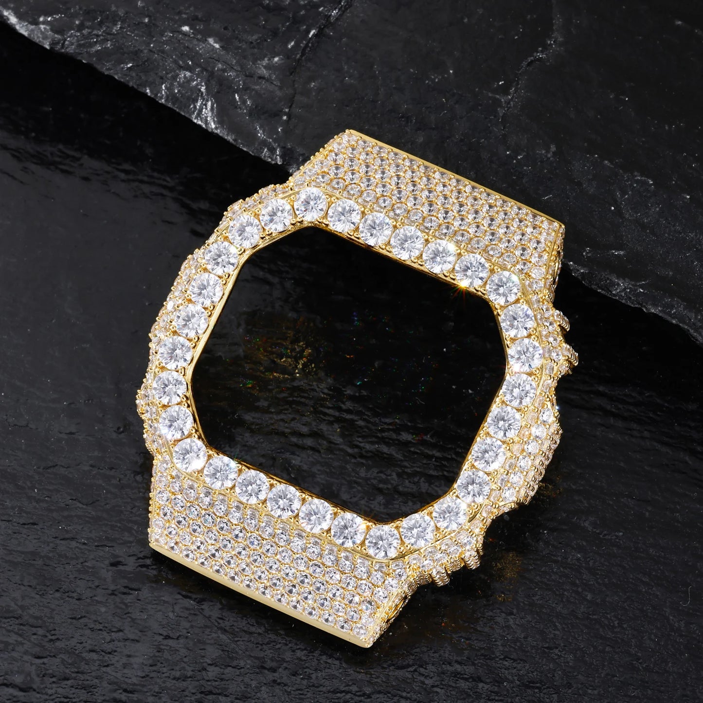 Moissanite Watch Case in 925 Sterling Silver