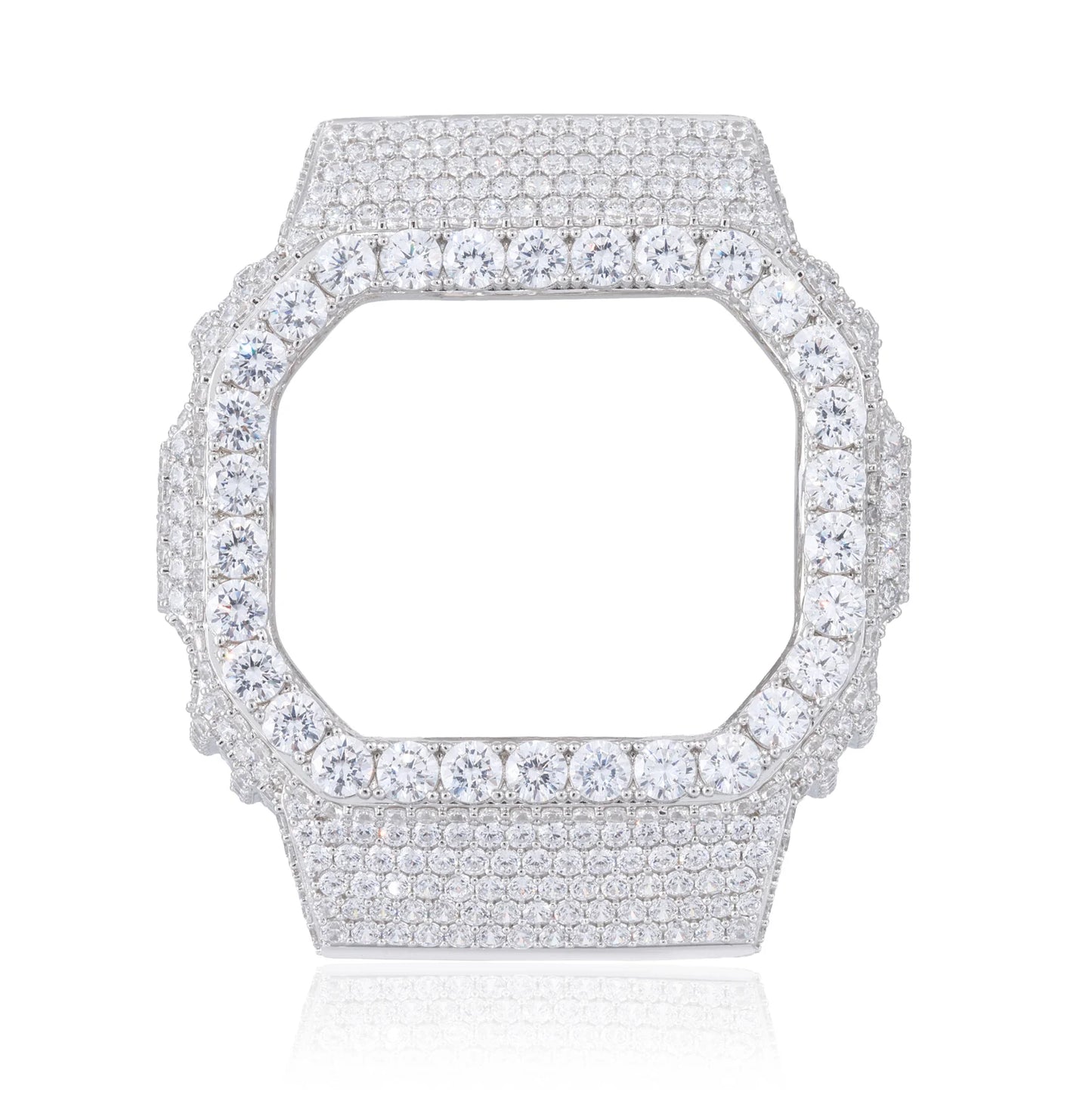Moissanite Watch Case in 925 Sterling Silver