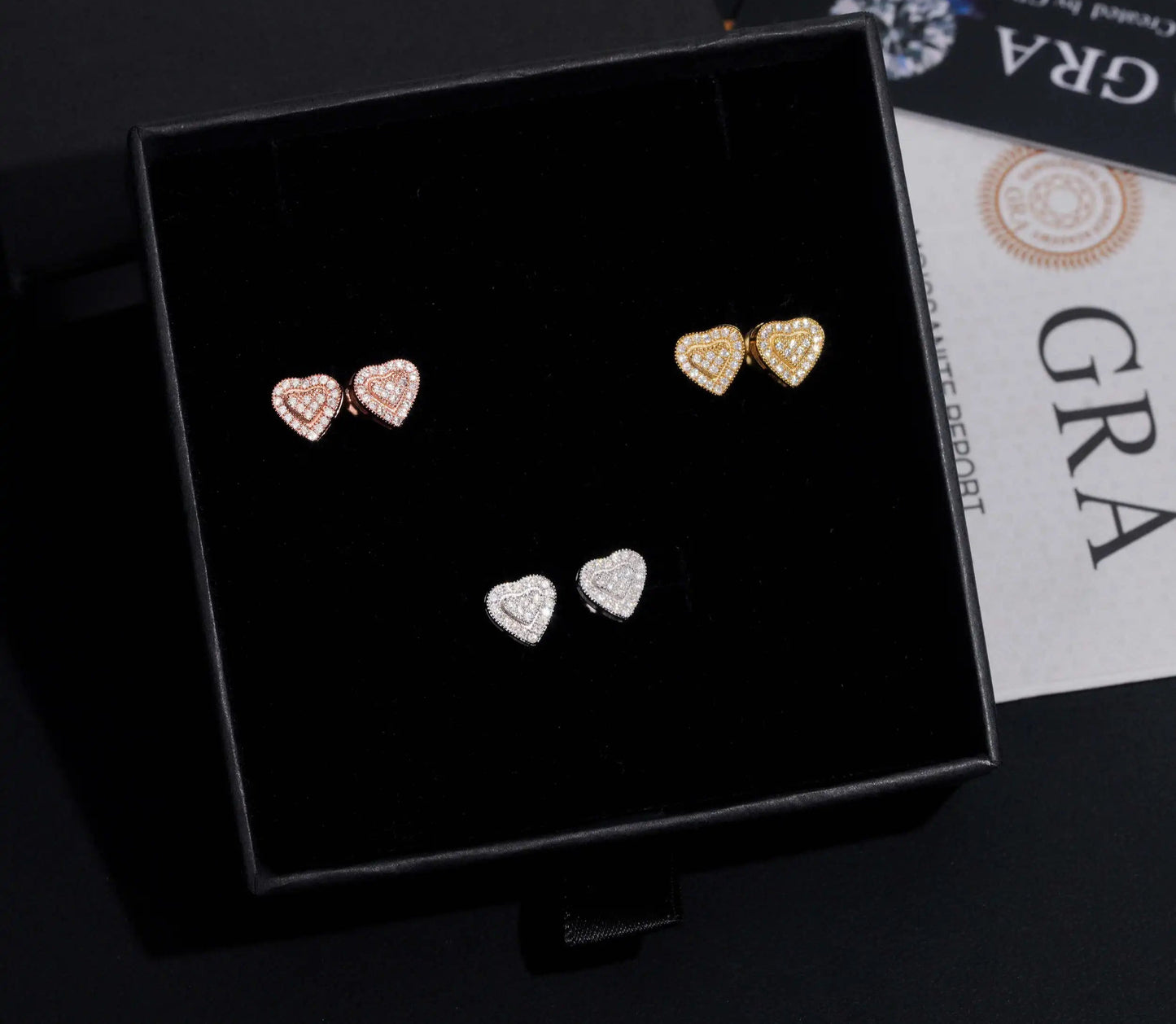 Heart Moissanite Earrings in 925 Sterling Silver