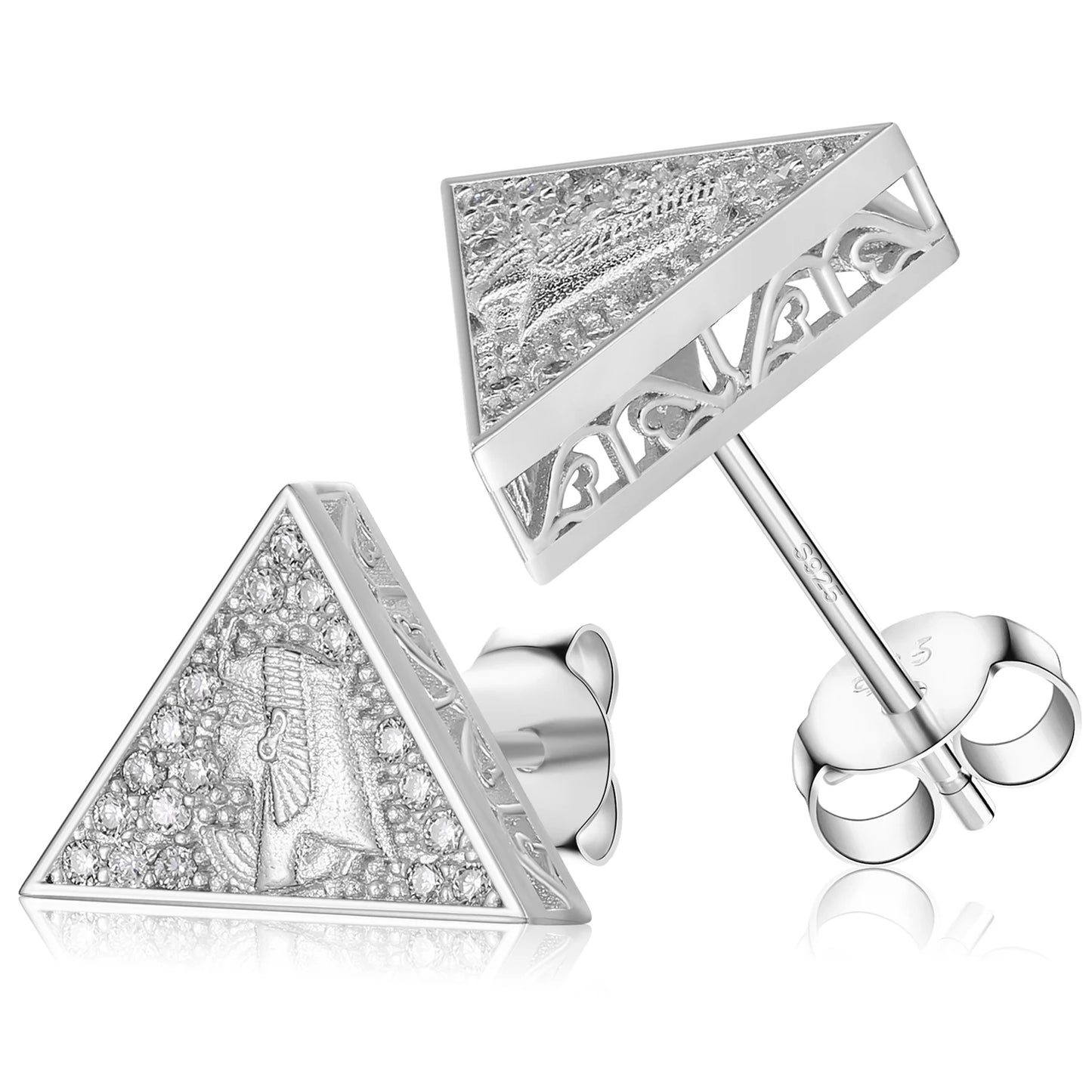 Moissanite Faraon Earrings in 925 Sterling Silver
