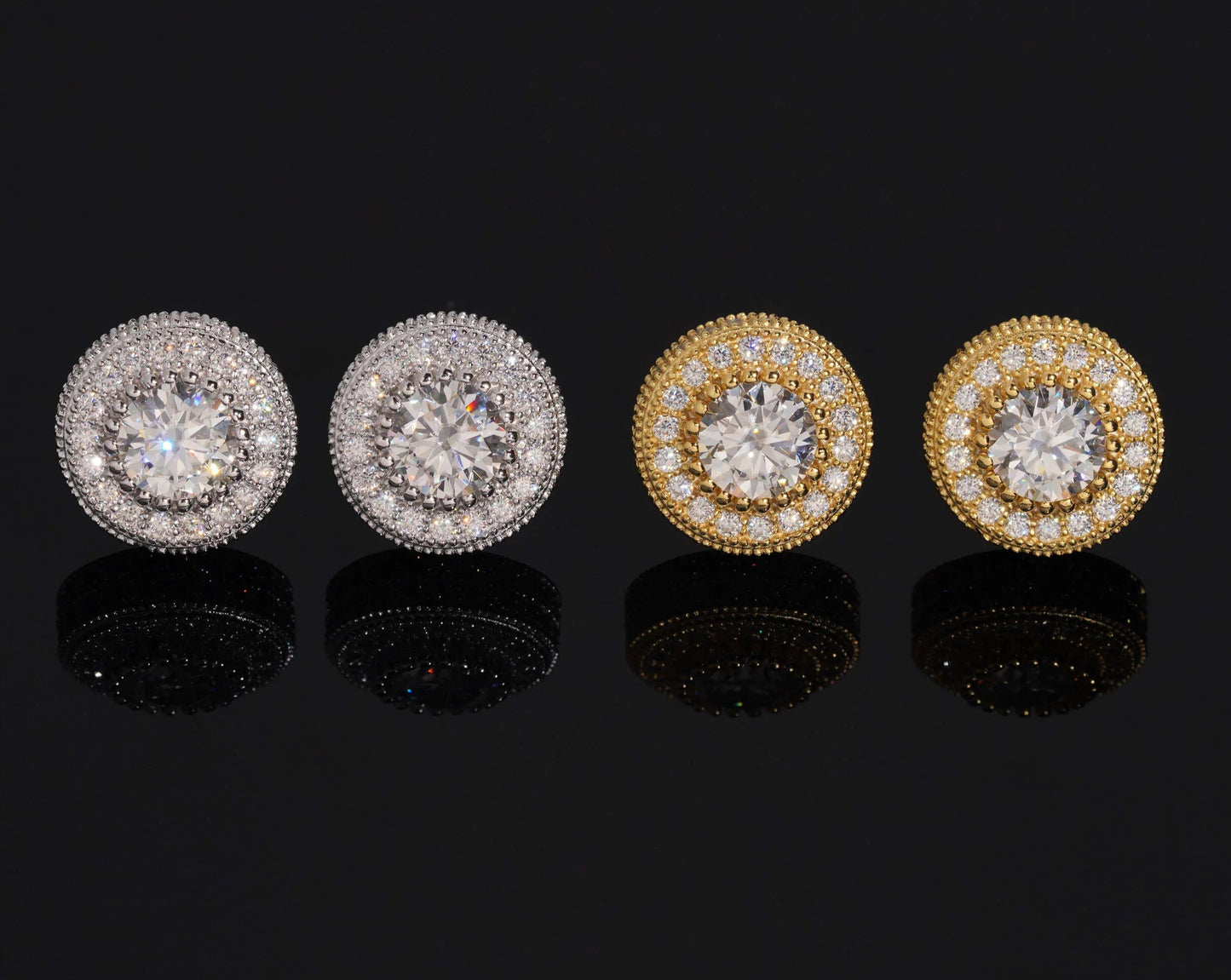 Moissanite Stud Earrings in 925 Sterling Silver